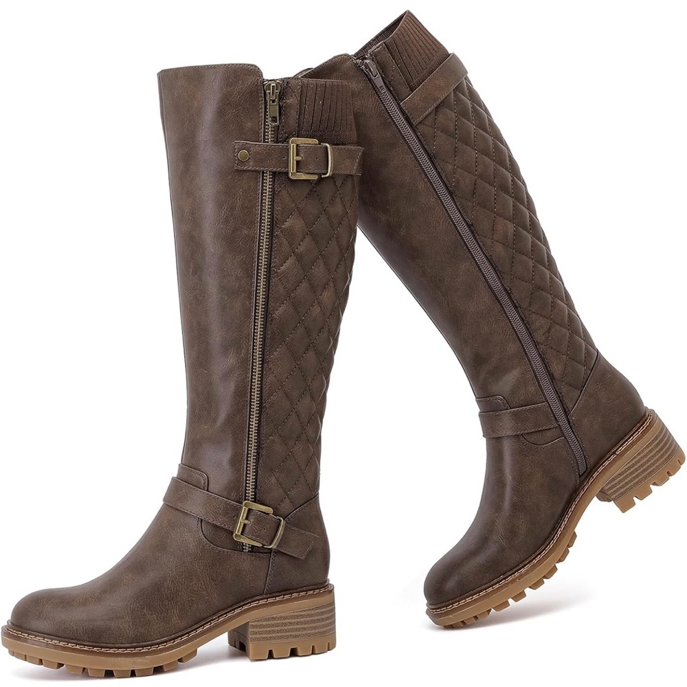 Stylish Quilted Knee High Boots